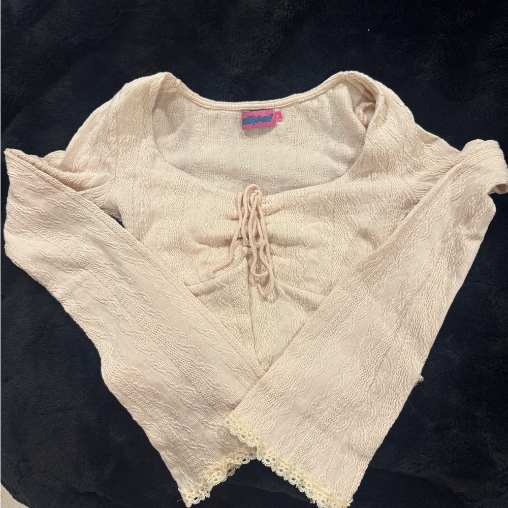 Edikted Cream Long Sleeve Top